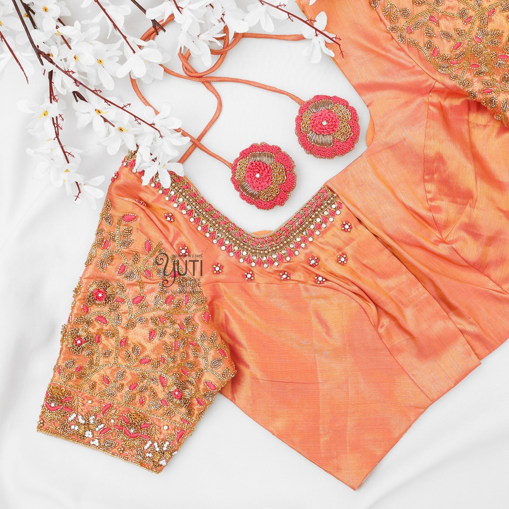Peach floral design with highlight