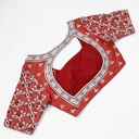 Maroon Lotus cutwork blouse