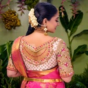 Baby pink floral bridal blouse