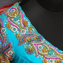 Blue and pink sequin bridal blouse