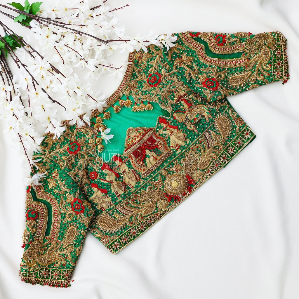 Green palanquin Bridal blouse