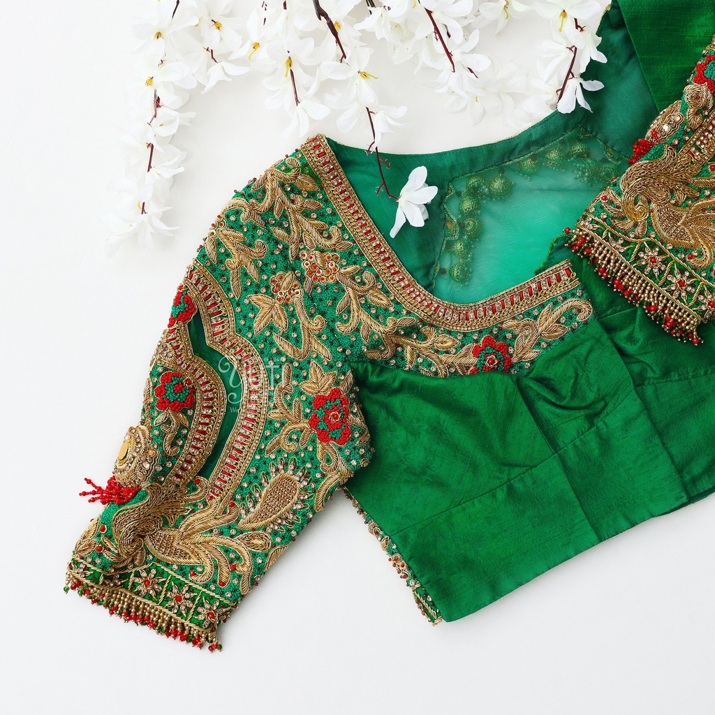 Green palanquin Bridal blouse