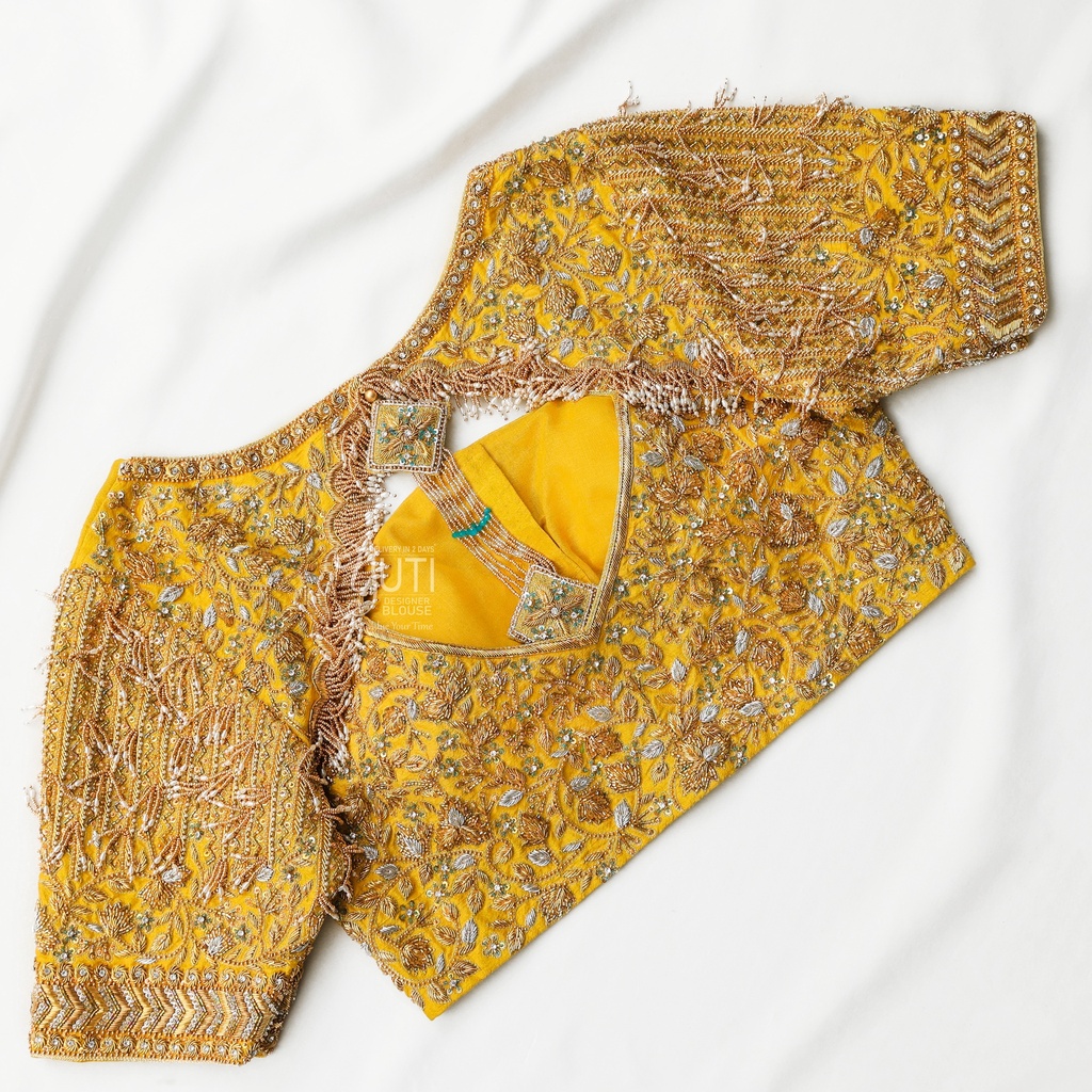 Yellow hanging bridal blouse
