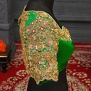 Green 3d Peacock bridal blouse