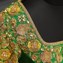 Green 3d Peacock bridal blouse