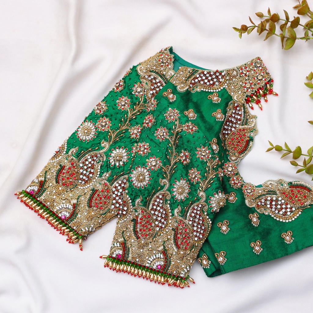 Green Paisley Bridal Blouse