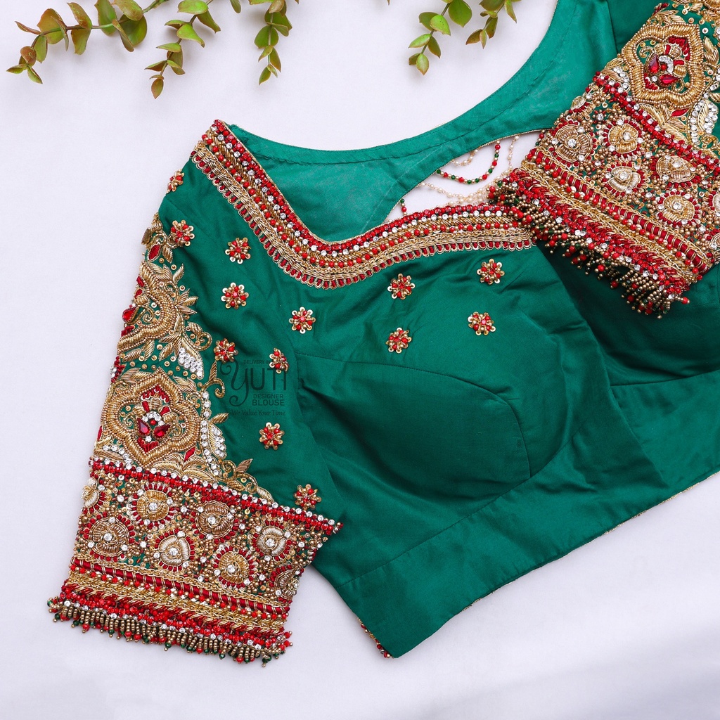 Dark Green Bridal Blouse