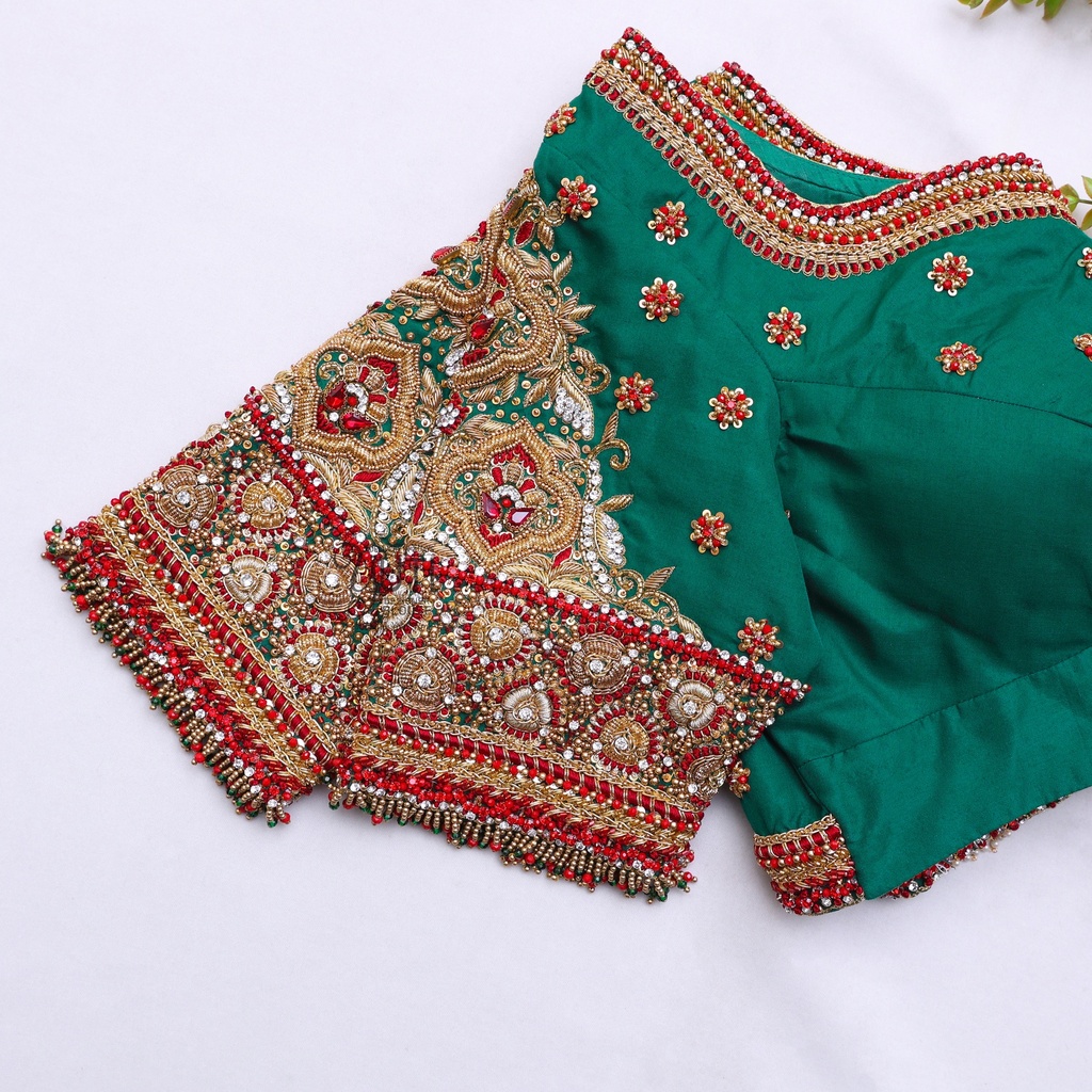 Dark Green Bridal Blouse