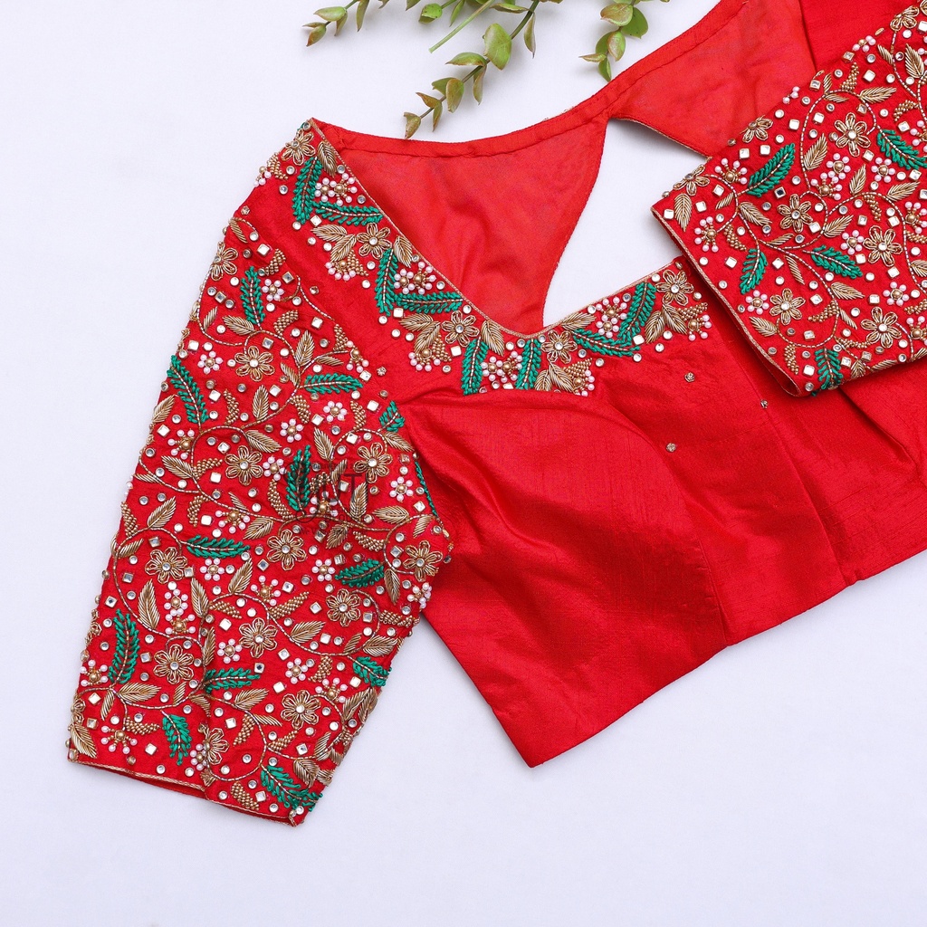 Red Creeper Bridal Blouse