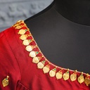 Aari Work Blouse Designs in Orangish Red