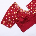 Aari Work Blouse Designs in Cherry Red