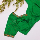 Green Open Neck Aari Work blouse