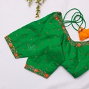 Green Open Neck Aari Work blouse