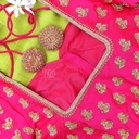 Pink floral motif bridal blouse