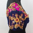 Navy blue aari work blouse