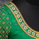 Bridal Green Aari Work Blouse Designs |  SIZE 32 (adjustable up to 28- 34)