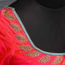Pink and Orange combination aari work blouse || SIZE 32(adjustable up to 28- 34)