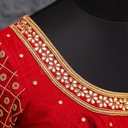Aari Work Blouse Designs in Orangish Red SIZE 40 (adjustable up to 36 - 42)