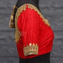 Aari Work Blouse Designs in Cherry Red  | SIZE 32 (adjustable up to 28- 34)