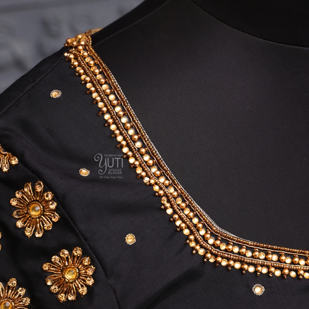 Black Blouse Aari work Embroidery |