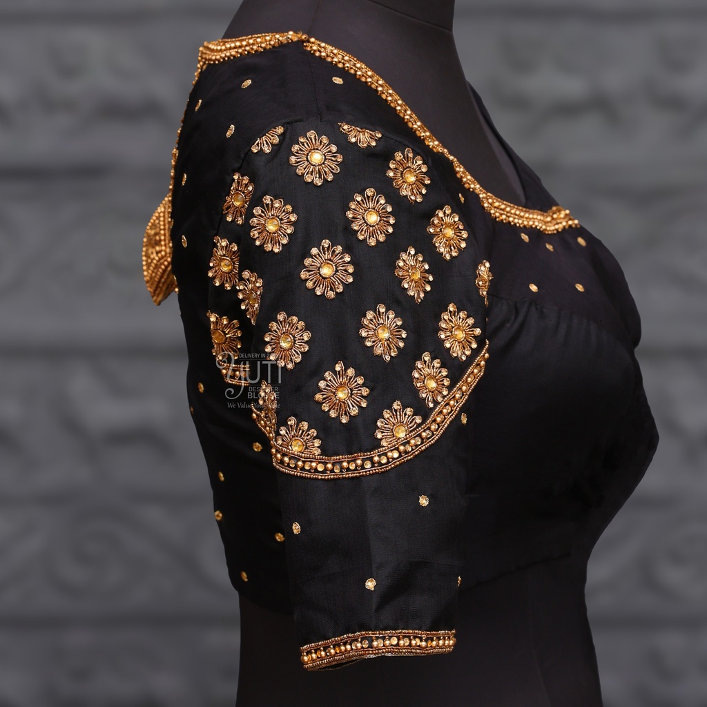 Black Blouse Aari work Embroidery |