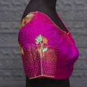 Pink Pattern Aari Work Bridal Blouse Design