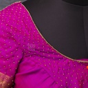 Pink Pattern Aari Work Bridal Blouse Design