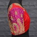 Pink and Orange combination aari work blouse || SIZE 34(adjustable up to 30- 36)