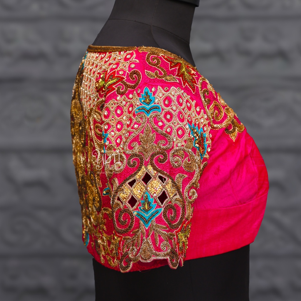 Pink Bride Aari Work Blouse Designs| SIZE 36(adjustable up to 32- 38)