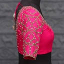 Pink Pattern Aari Work Bridal Blouse Design | SIZE 38 (adjustable up to 34 - 40)Tassels Not includes.