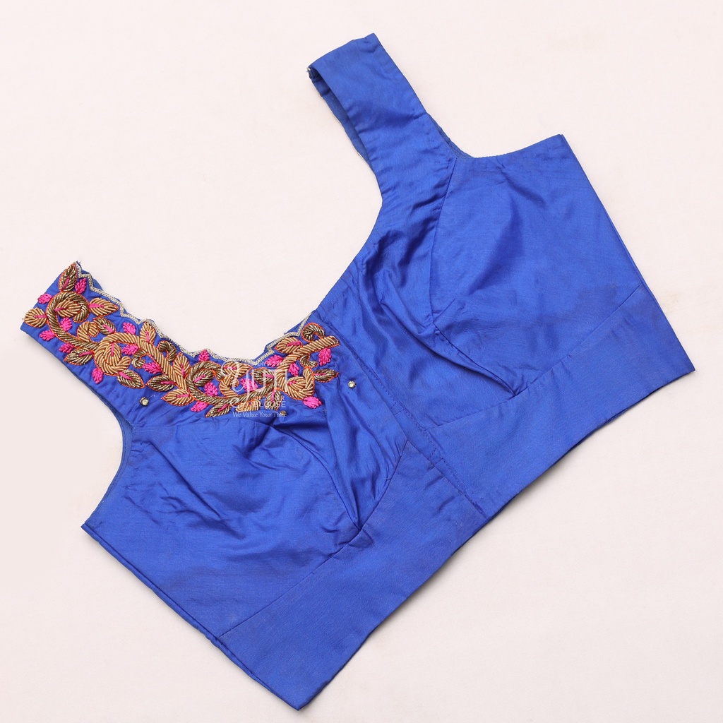 Navy blue aari work blouse | SIZE 34(adjustable up to 26- 32)