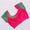 Pink With Green Shade Bridal Blouse| SIZE 34 (adjustable up to 30- 36)