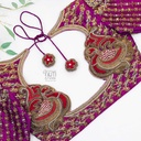 Purple heavy embossed peacock bridal