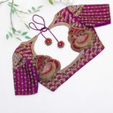 Purple heavy embossed peacock bridal