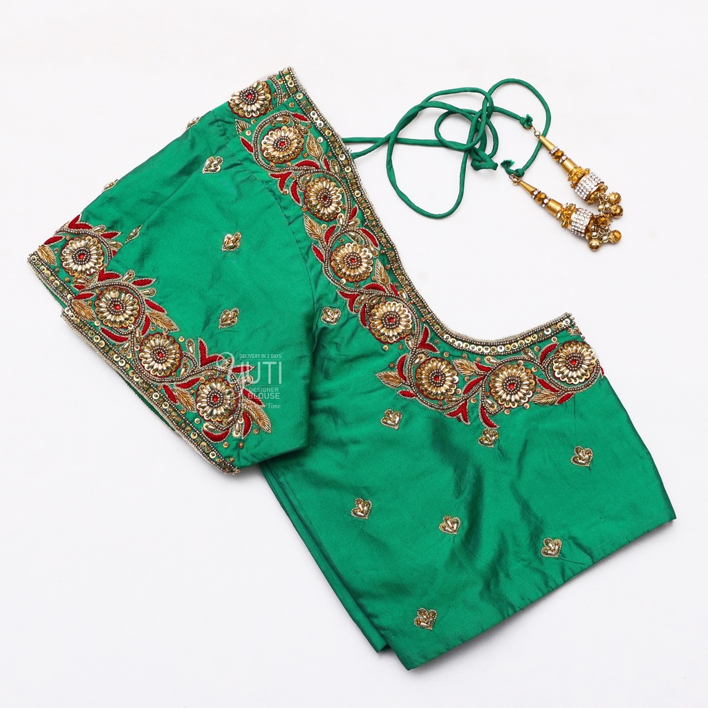 Green Bridal Blouse| SIZE 32 (adjustable up to 28 - 34)