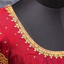 Aari Work Blouse Designs in Orangish Red SIZE 36 (adjustable up to 34 - 40)