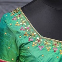 Bridal Green Aari Work Blouse Designs | SIZE 34 (adjustable up to 30- 36)