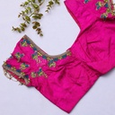 Pink Pattern Aari Work Bridal Blouse Design