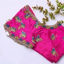 Pink Pattern Aari Work Bridal Blouse Design