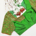 Green Heavy Embroidery Bridal  Blouse