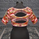 Pink and Red bridal blouse with a beautiful flower pattern.