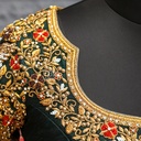 Heavy Embroidery Bridal Blouse with the fusion of patterns