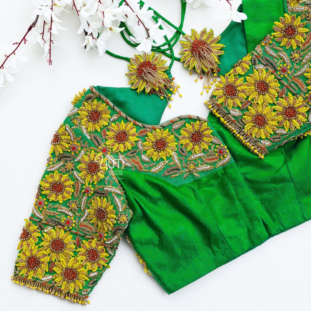 3D Stunning Floral Masterpiece bridal blouse