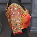 Orange-colored masterpiece of bridal blouse