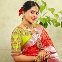 Gorgeous green embroidery bridal blouse