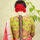 Gorgeous green embroidery bridal blouse