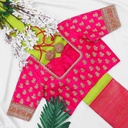 Pink floral motif bridal blouse