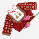 maroon motif bridal blouse