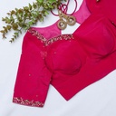 stunning  pink embroidery blouse
