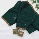 Stunning dark green embroidery blouse
